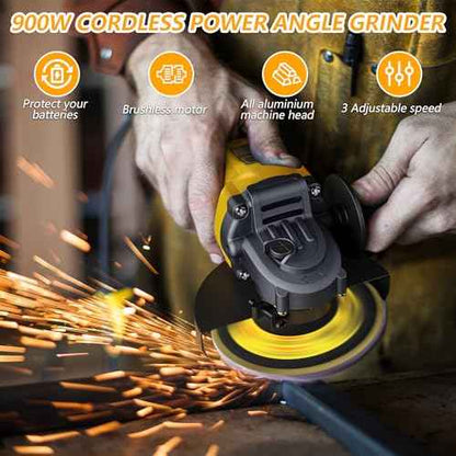Electric Angle Grinder - 4-1/2 Inch Brushless Motor, Compatible with DEWALT 20V Battery, Wireless Connectivity, Perfect for Polishing, Grinding, and Cutting,Bare Tool Only