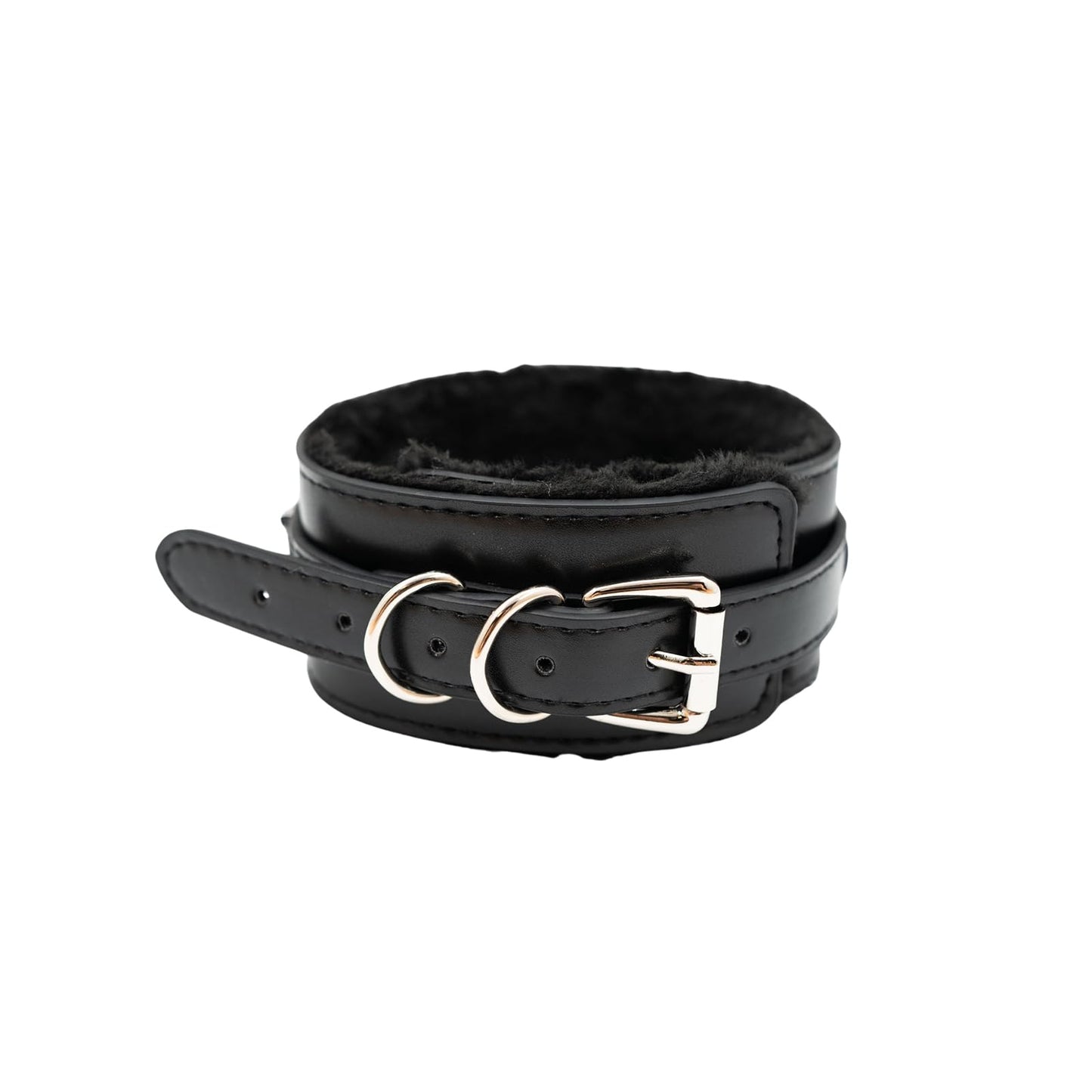 ADEMISHIA Pink Furry Heart O-ring Leather Choker Collar For Women, Handmade Punk Gothic Letter Necklace Adjustable Fashion Jewelry