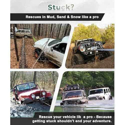 NIXFACE Offroad Recovery Kit - 10-Ton Snatch Block Pulley, 3" x8'Tree Saver (36,000lbs), Two 3/4" D-Ring Shackles with Portable Storage Bag Essential Tool Equipment for Recover Stuck Vehicle