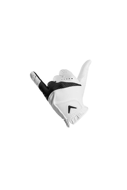 Callaway Golf Weather Spann Glove (Worn on Right Hand,White,Large,Cadet (Short Fingers))
