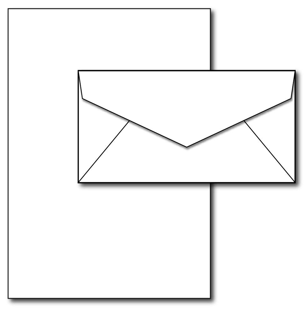 Blank Letterhead Paper & Envelopes - 40 Sets - Unique Executive Size (7" x 10") Paper with Matching Envelopes - Great for Business or Personal Letters