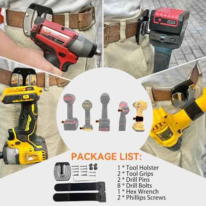 Universal Tool Holster for Tool Belt Accessories, Drill Holder for Power Drill, Impact Driver, or Any Tool with A Handle, Self-Locking Drill Holster, Stocking Stuffers for Men, Women, Husband