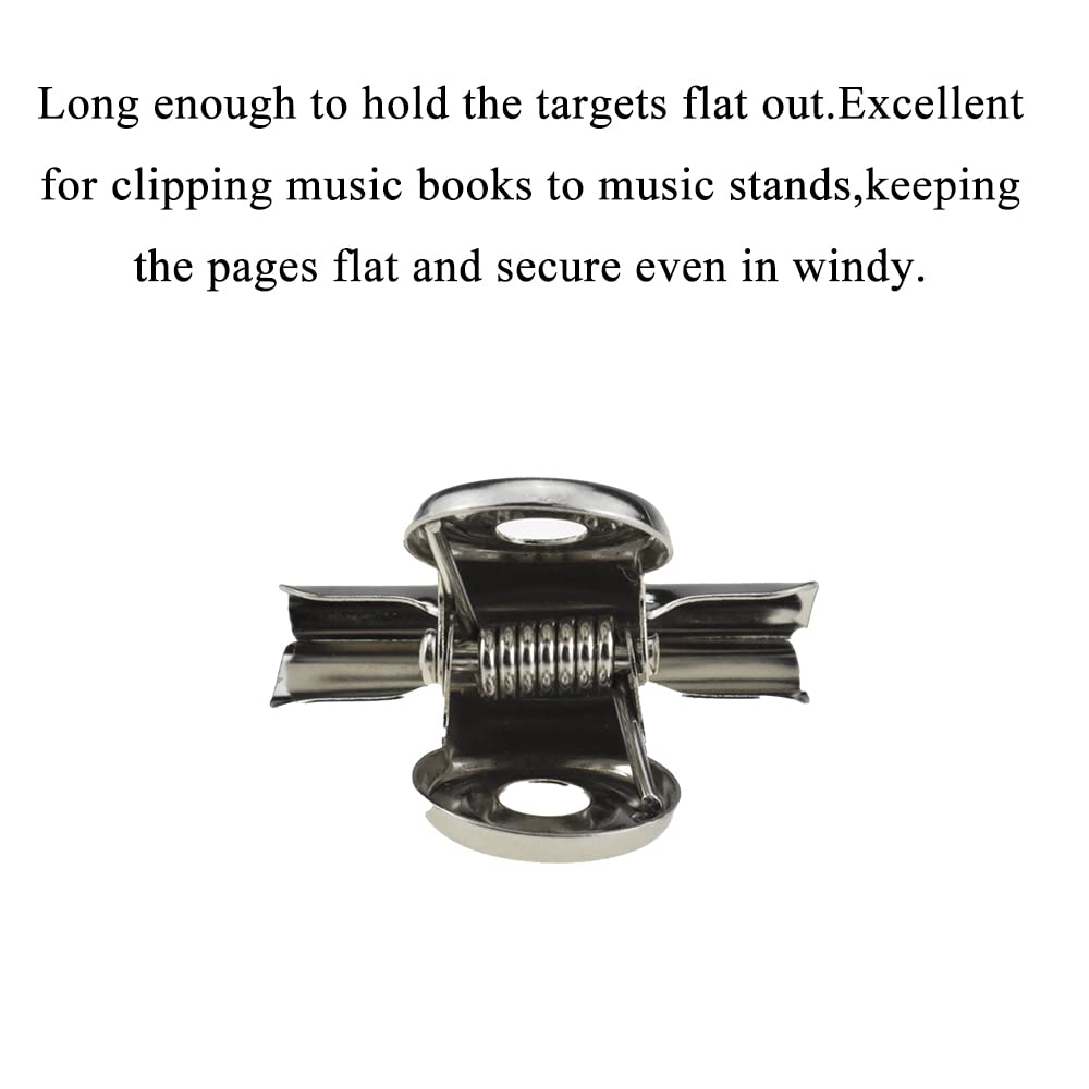 HAHIYO 1.25inch Silver Bulldog Clips Metal File Hinge Binder Clips Clamps Save Space Strong Spring Jaws Rock Solid Grip Book Lay Flat Deburred Edge for Hang Photos Wall Grid Dog Food 20PCS