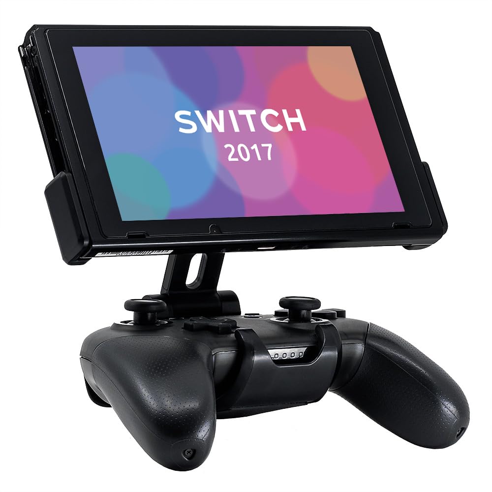 Fixture S1 Gaming Console Monitor and Controller Mount Compatible with Nintendo Switch and Pro Controller, Adjustable Video Game Holder Stand Clip, Gray