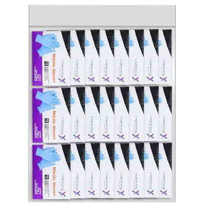 Lightning X Products Blue Nitrile Glove Pairs, Individually Packed, 100 Gloves, 50 Pairs, 25 Carded Packs of 2 Pairs - Large