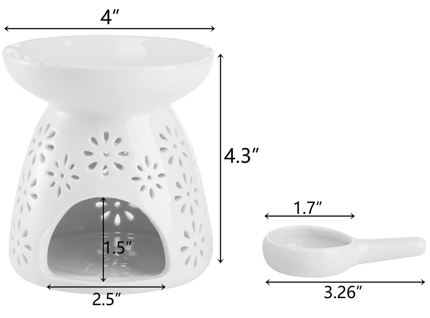 Lawei Set of 3 Ceramic Tealight Candle Holder, Essential Oil Burner Wax Melt Burners, Aromatherapy Aroma Diffuser Burner for Home Bedroom Decor Christmas Housewarming Gift