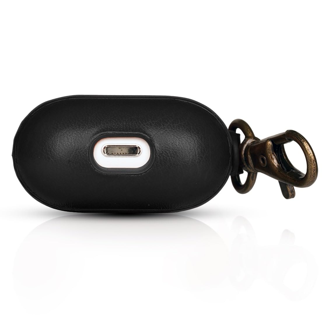 Dreem Om Case Cover with Keychain Clip Compatible with AirPods 3 for Apple AirPods 3rd Generation, Vegan Leather AirPod Case for Men & Women, Luxury Earbuds Accessory for iPhone - Black