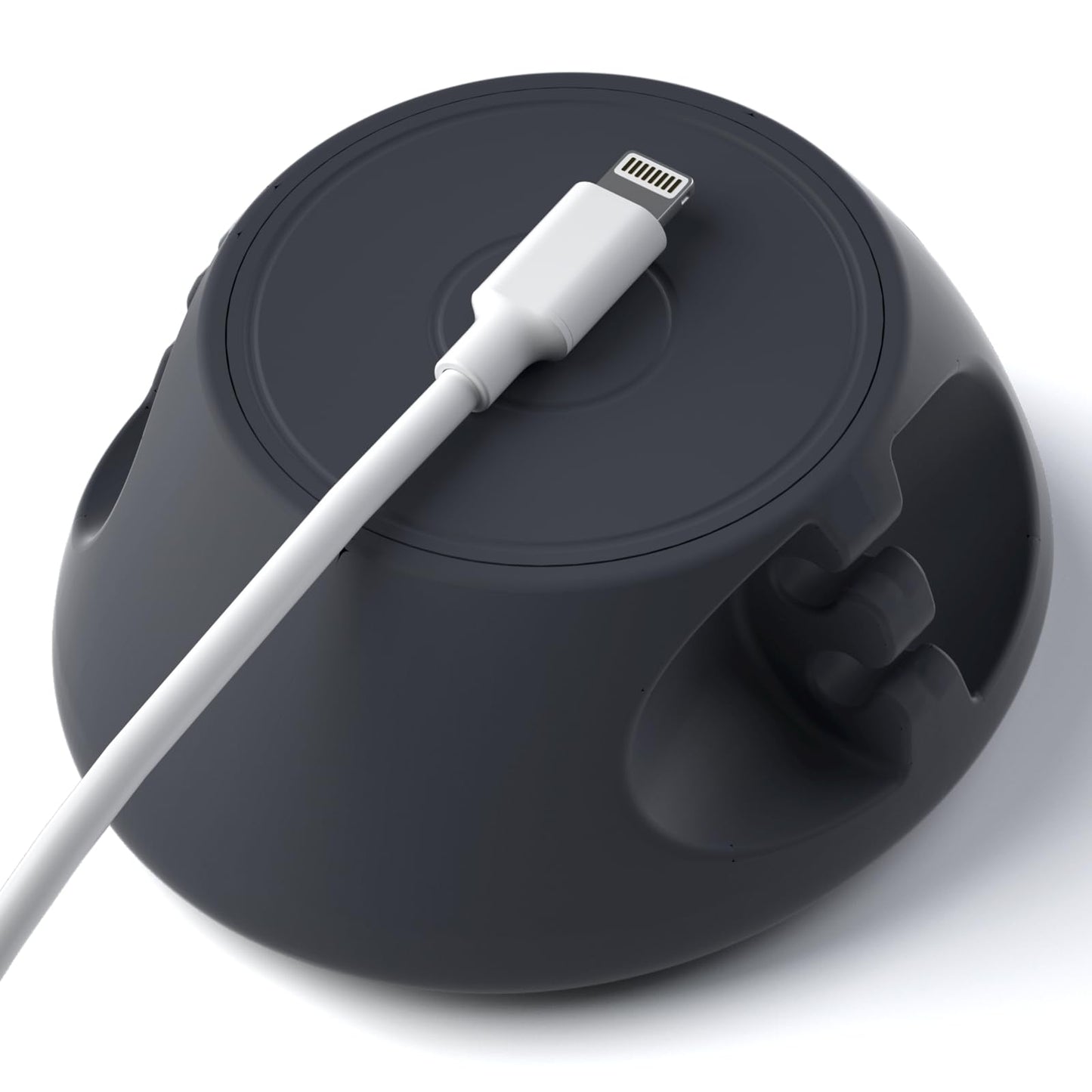 SOOoEC [N52 Ultra-Strong Snap-On Magnetic Cord Holder, Weighted Desktop Cable Organizer, Premium Liquid Silicone, No Collars Needed for iPhone & USB-C, Dual-Side Slots, Space Gray