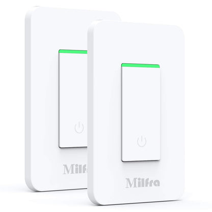 Milfra Smart Light Switch-Smart WiFi Switch 2.4Ghz Compatible with Alexa, Google Assistant,Remote Control/Voice Control and Schedule, Neutral Wire Required, Single-Pole, No Hub Required (4 Pack)