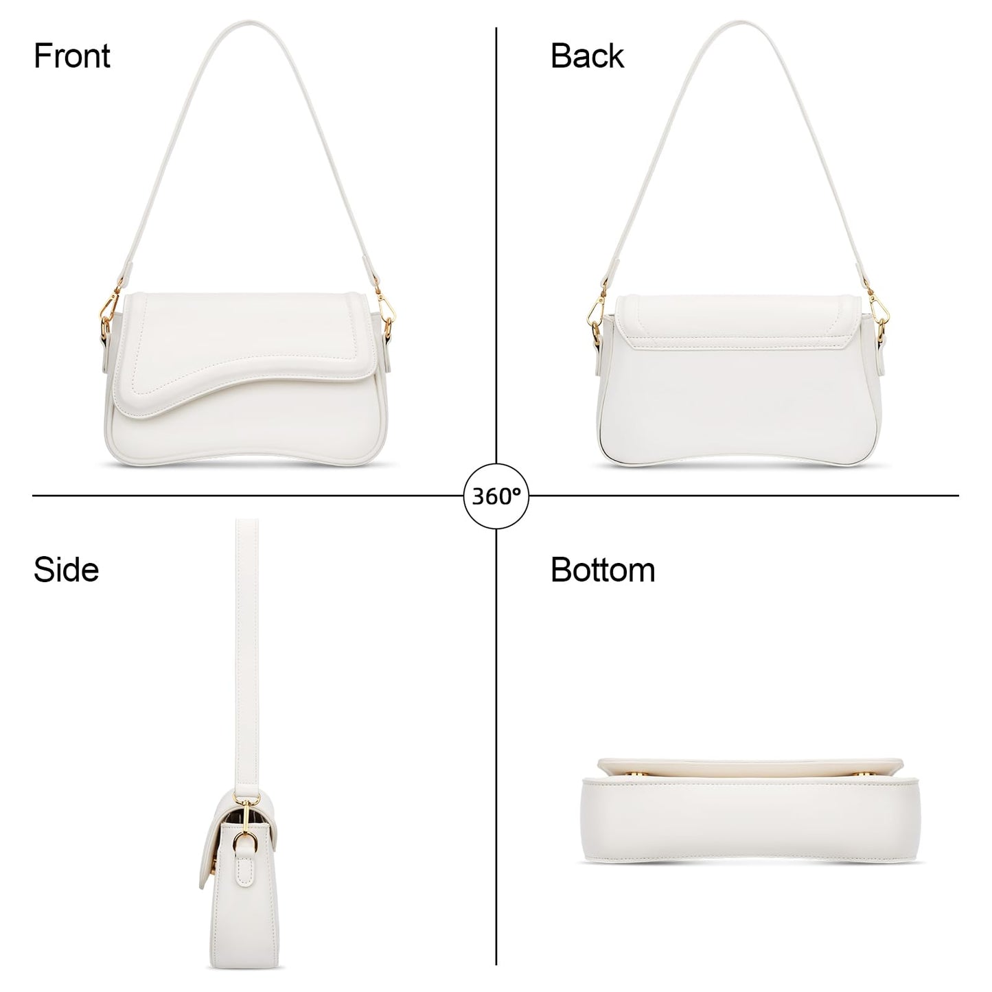 KKXIU Shoulder Bag for Women Small Clutch Purses Cute Hobo Handbag Trendy Underarm Bag-Beige