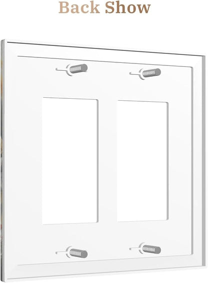 Decorative Art Light Switch Covers Lake & Pagoda in Fall 2 Gang Dual Rocker Outlet Switch plate Faceplate GFCI for Home Decor