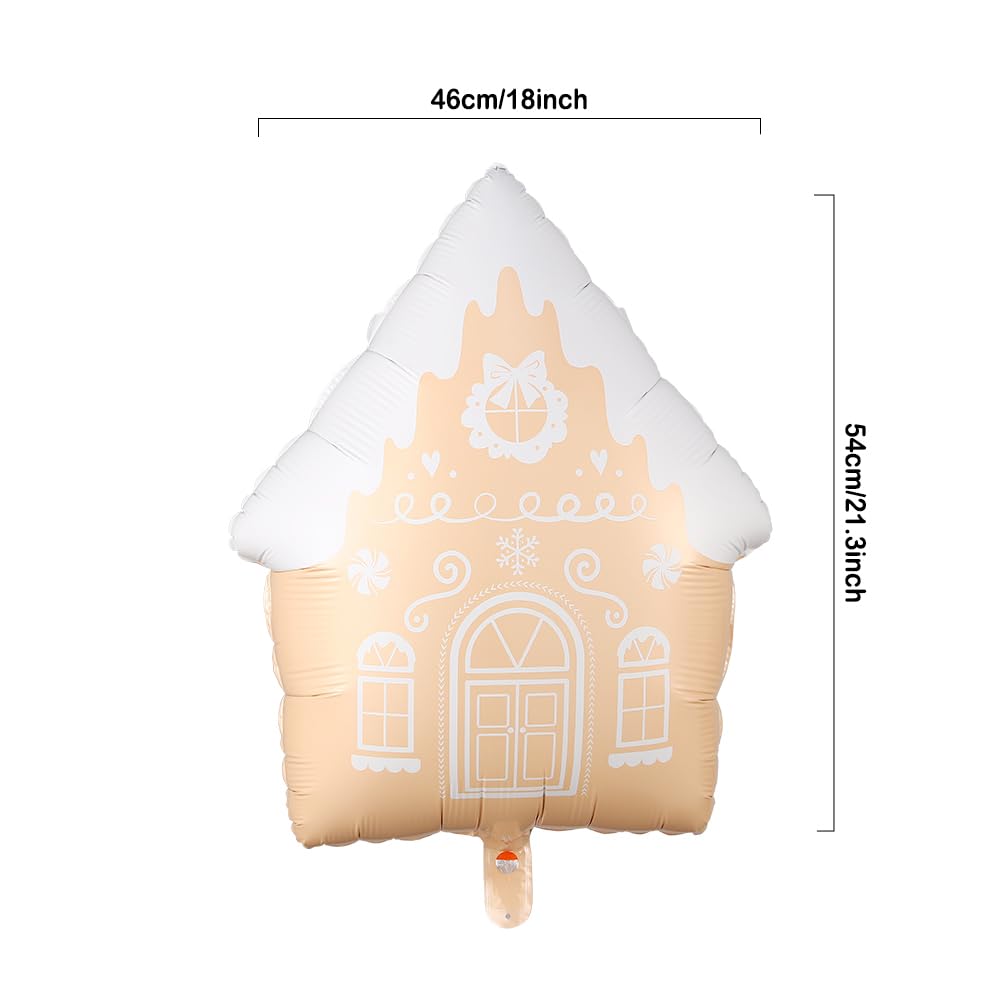 Gingerbread Balloon Arch Kit 147pcs Pink Brown Christmas Balloon Garland with Candy and Gingerbread House Mylar Balloon for Christmas Gingerbread House Candy Holiday Birthday Party Decorations