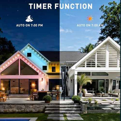 150FT Permanent Outdoor Lights Waterproof, Smart RGB Eaves Lights with App/Remote Control, DIY Scene Modes, LED Outdoor Lighting for Christmas Holidays Daily Party House Roof Lighting