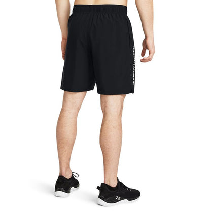 Under Armour Men's Woven Wordmark Shorts, (001) Black / / White, Large Tall