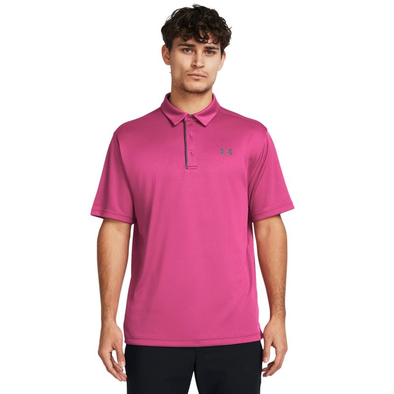 Under Armour Men's Tech Golf Polo, (686) Astro Pink / / Pitch Gray, Large Tall