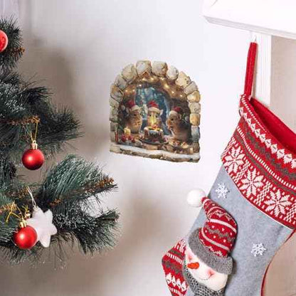 4 Sheets Christmas Realistic 3D Mouse Hole Wall Decals Cute Mouse in Hole Wall Stickers Removable Funny Mouse Hole Wall Stickers for Wall,Home,Kids Room, Living Room, Bedroom,Nursery Decor