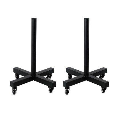 ZUKAM Upgraded Movable Olympic Weight Plate Rack with Wheel for 2-Inch Bumper Plates Weight Storage, Stores up to 800lbs of olympic weight plate, Sold in pairs(Black)