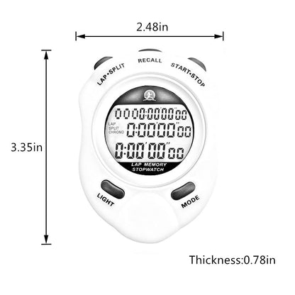 Stopwatch Timer, Digital Stop Watch with 0.01second & 0.001second Timing, Metal 10/100/400 Laps Memory, Rolilink Large dispaly Alarm Clock for Coach Sports Running Marathon