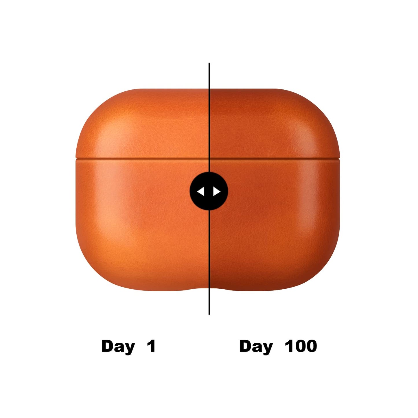 Maogoam for AirPods Pro 2 Leather Case Cover with Button, Genuine Crystal Vegetable Tanned Oil Wax Leather Case for AirPods Pro 2nd Generation, Elegant Style, Front LED Visible, Orange