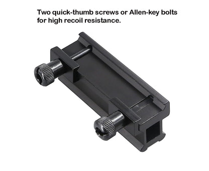 360 Tactical 1 inch High Profile Short Riser Mount Matte Black Picatinny 8 Slot for Scopes and Optics