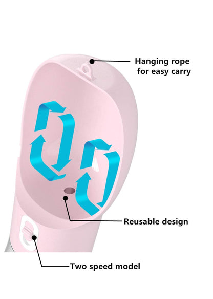Misthis Outdoor Dog Water Bottle Dispenser - Leak Proof for Pets On The Go with Food Container Multifunctional Travel Dog Water Bottle (Pink)