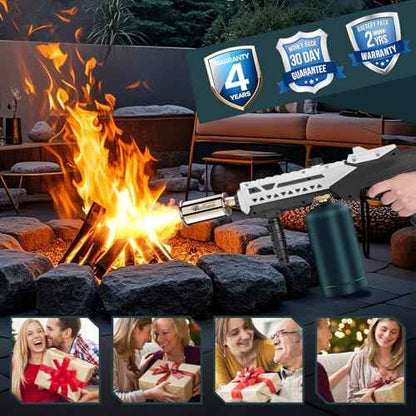 Propane Torch - Powerful Grill & Cooking Torch Gun - Adjustable Flamethrower - Culinary Blow Torch for Sous Vide, BBQ, Campfire, Charcoal Wood (Tank Not Included)