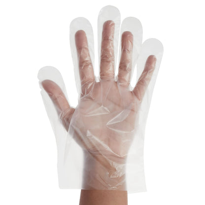 Juvale 100-Pack Transparent Plastic Disposable Food-Safe Gloves for Cooking, Kitchen Prep, Baking, and Food Handling (One Size Fits Most, Clear) - Plastic Gloves