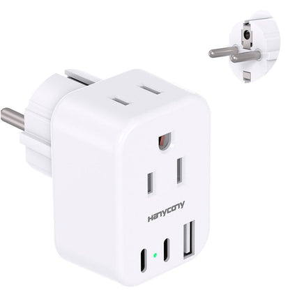 South Africa Travel Plug Adapter, HANYCONY Type M Power Adapter with 2 AC Outlets 3 USB Ports(2 USB C) for US to South Africa Botswana Namibia India Nepal Bhutan Sri Lanka