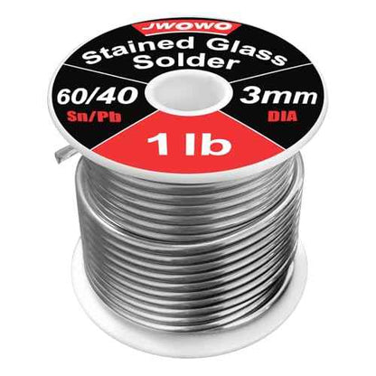 60/40 Solder for Stained Glass, 1/8"(3mm) Dia, 2 lb Spool