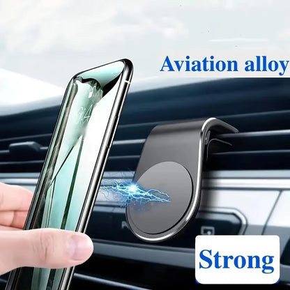 MagMount, Magnetic Phone Holder for Car, Car Phone Holder with Magnetic Metal Plate Securely Clips to Air Vent, Universal Magnetic Phone Mount for Car, Car Accessories,Black