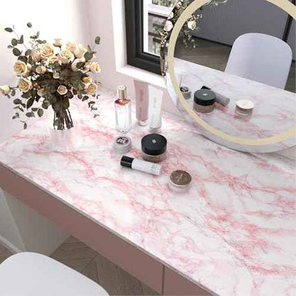 LACHEERY Marble Contact Paper Pink White Marble Peel and Stick Countertop Contact Paper for Countertops Waterproof White and Pink Wallpaper for Walls Bathroom Kitchen Counter Top Cabinet 15.8"x80"
