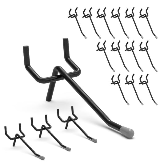 BFPeaky Black Pegboard Hooks 2 Inch, 50PC, Peg Board Hooks, fit 1/8" or 1/4" Pegboard, Peg Board Hooks for Hanging Tool