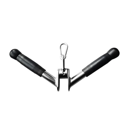 plzzree V-bar Tricep Press Down Bar - Pulley Cable Machine Attachment Rotating Bar for Home Gym Strength Training Handle with Rubber Handgrips - LAT Pull Down Machine LAT Pulldown Attachments