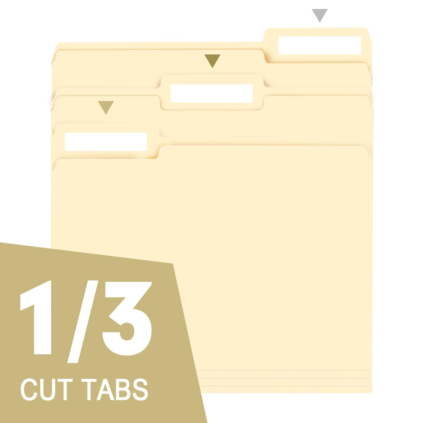 File Folder, RAZCC 100 Pack 1/3 Cut Tab File Folders Letter Size, Manila Folders, Folders with Tab, Great for Organizing and Easy File Storage