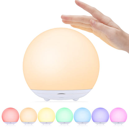 Night Light for Kids, USB Rechargeable Beside Lamp with Dimmable,Warm Light,7 Colors Changing,Touch Control, 0.5/1Hour Timer for Nursery, Baby,Bedroom,Camping