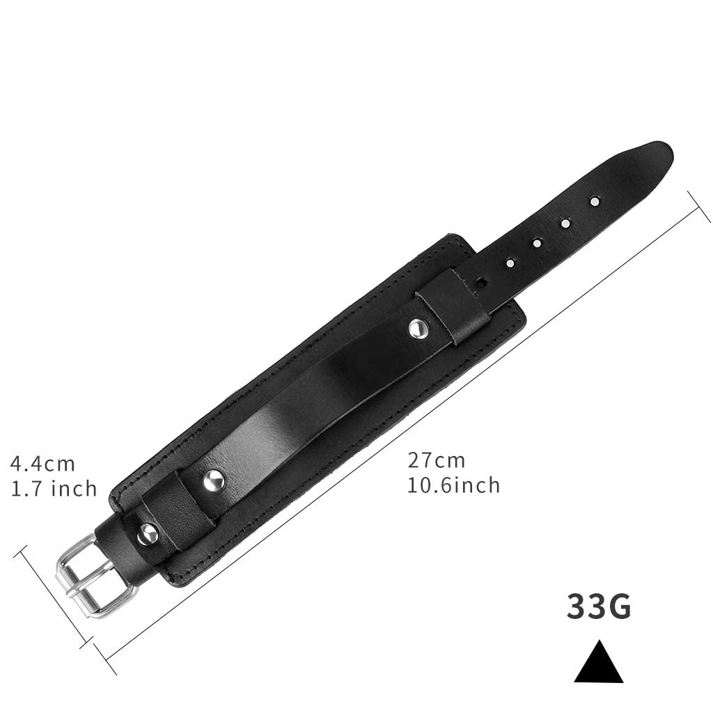 Bjesinmo Punk Leather Bracelet for Men Leather Wristband Handmade Wide Cuff Bangle Braided Jewelry Adjustable - Gifts