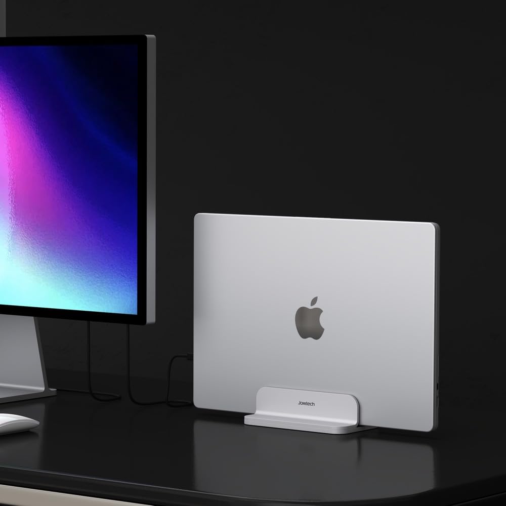 JOKItech Aluminum Laptop Stand, Sturdy and Adjustable, Compatible with Apple MacBook Pro/Air, Mac Mini, iPad Pro, Silver