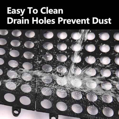 30 Pack Drainage Interlocking Tiles, 12¡±x12¡± Modular Interlocking Floor Tiles with 1 Pc Plastic Hammer Non Slip Rubber Floor mat with Holes for Pool Bathroom Deck Kitchen Patio
