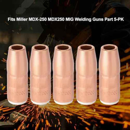 Nozzle For N-M1200C 1/2" Flush AccuLock MDX Fits Miller MDX-250 MDX250 EZ-Select MIG Welding Guns Part 5-PK