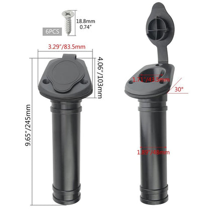 WMYCONGCONG 2 PCS Kayak Deck Fishing Rod Holder Plastic Flush Mount Fishing Boat Rod Holder w/Cap Cover for Kayak Boat Canoe