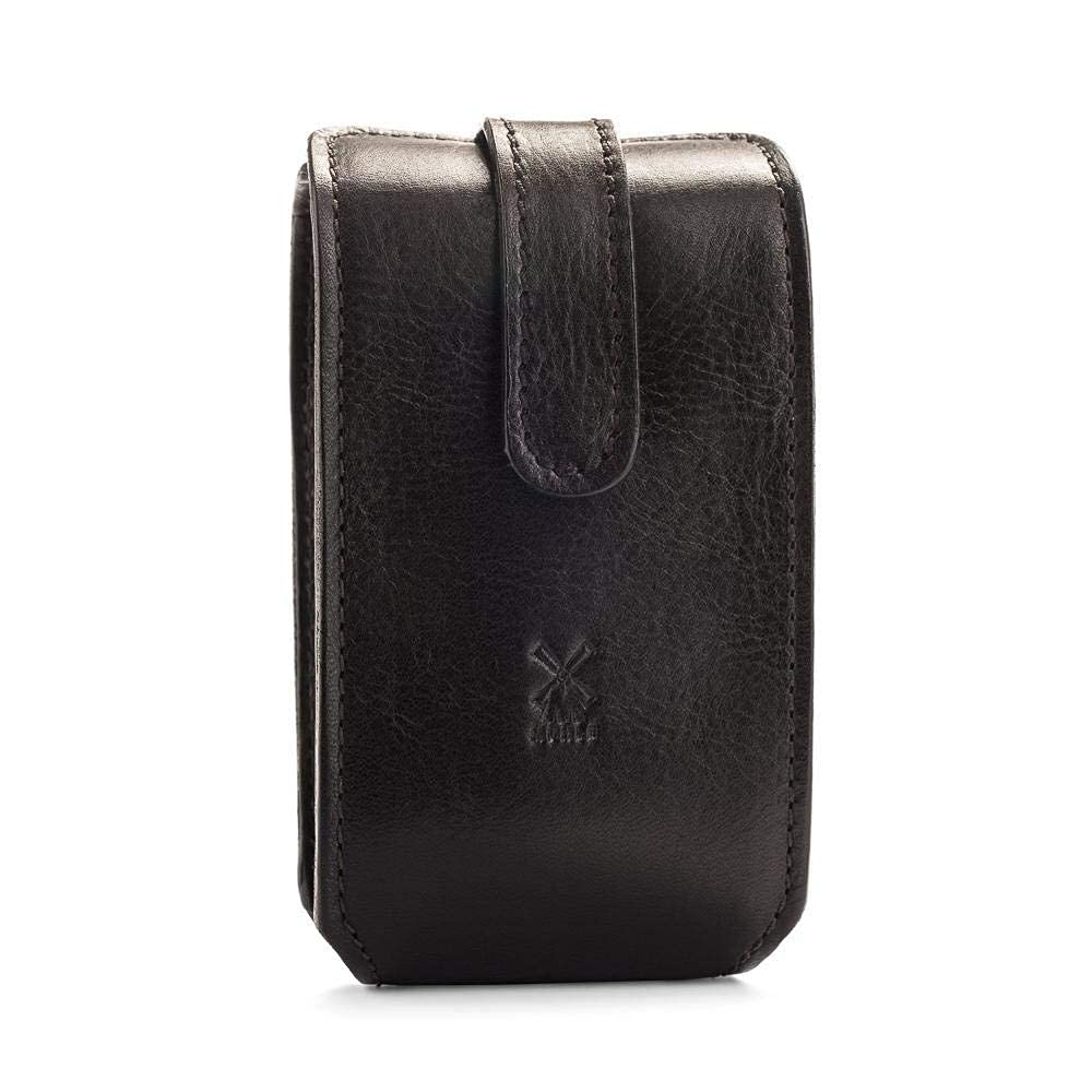 MÜHLE TRAVEL Black Leather Case Silvertip Fiber Safety Razor Travel Set