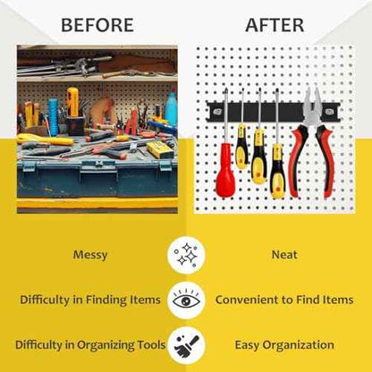 8' Heavy Duty Magnetic Tool Strip, 4 Pack Rubber Protected, Storage Organizer for Garage Shop Wall Workbench Screwdriver Wrench Pliers