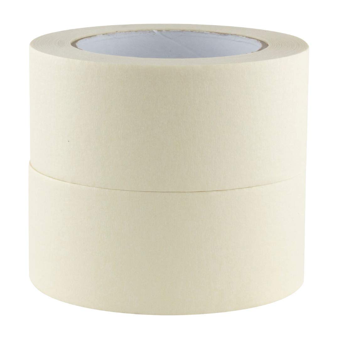 GTSE Masking Tape, 2 Pack, 2 inches x 55 Yards (164 ft), General Purpose Beige Multi-Surface Tape for Painting, Labeling and Craft, 2 Rolls