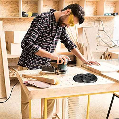 Mudder 2 Pieces 5 Inch 8 Hole Hook and Loop Orbital Sander Replacement Pad Backing Pad (Black)
