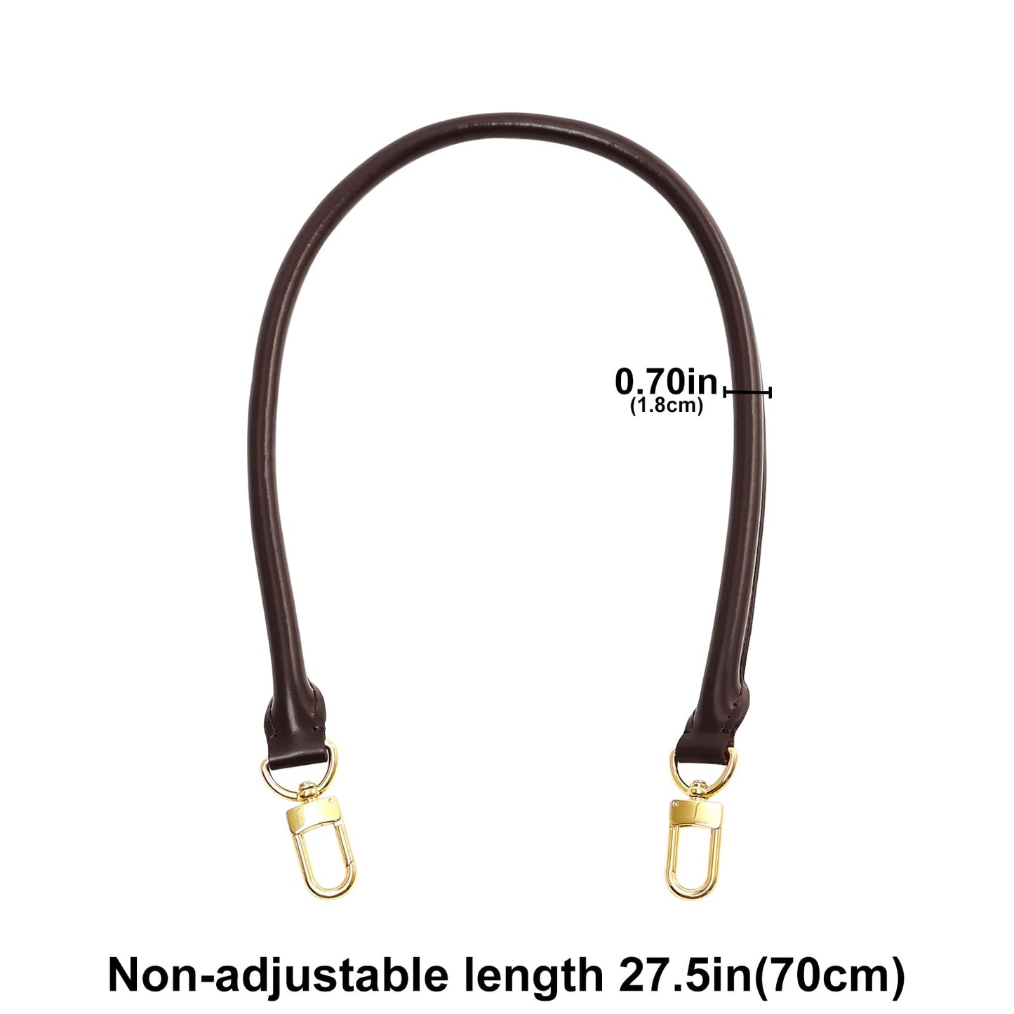 jiesinlov 27.5inches Vachetta Leather Shoulder Rolled Strap Replacement,Bags Strap for Soft Lucky Speedy 25 30 Handbags (Coffee)