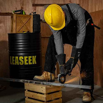 Leather Welding Apron Split Leg for Men and Women,Heavy Duty Cowhide Leather Welding Pants-Forging Apron