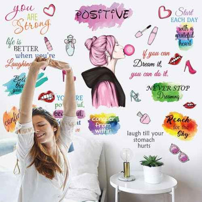 Vinyl Wall Quotes Stickers - Inspirational Peel & Stick Motivational Wall Decals for Girl Bedroom & Living Room