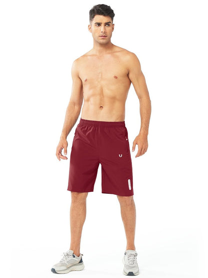 NORTHYARD Men's Athletic Running Shorts Gym Workout 7"/9"/5" Quick Dry Lightweight Sports Basketball Tennis 3 Zipper Pockets WINERED-9inch 3XL