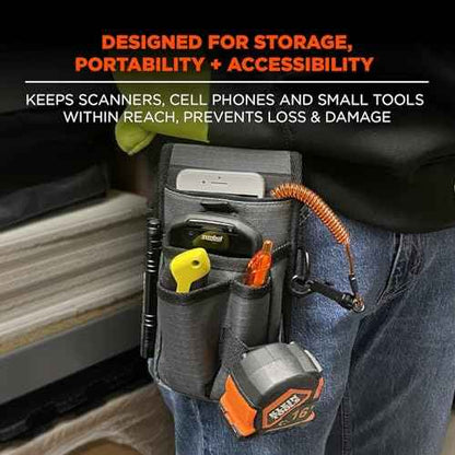 Ergodyne Squids 5568 Tool Pouch, Utility Knife Holster, Scanner Device Holder, Cell Phone Pocket, Belt Loop Attachment