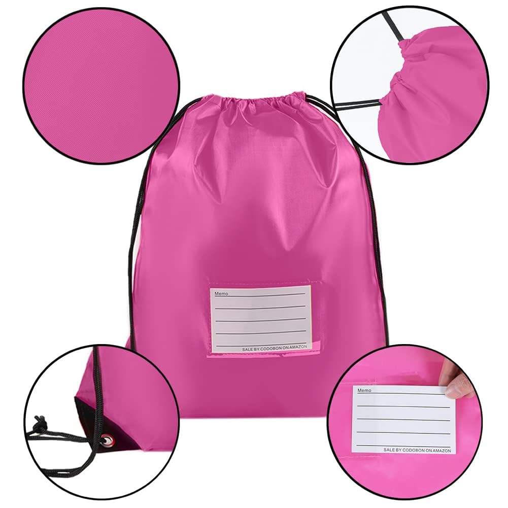 30 Pack Drawstring Bags,Bulk Draw String Backpack, Gym Sports Cinch Bag Sackpack for Women Men, Pink